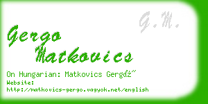 gergo matkovics business card